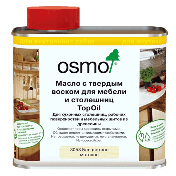 Масло с твердым воском для мебели и столешниц OSMO TopOil