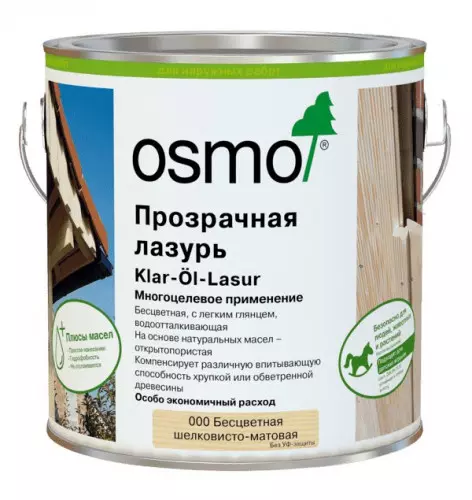 Прозрачная лазурь OSMO 000 Klar-Öl Lasur