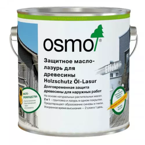 Защитное масло-лазурь для древесины с эффектом серебра OSMO Holzschutz Öl-Lasur Effekt